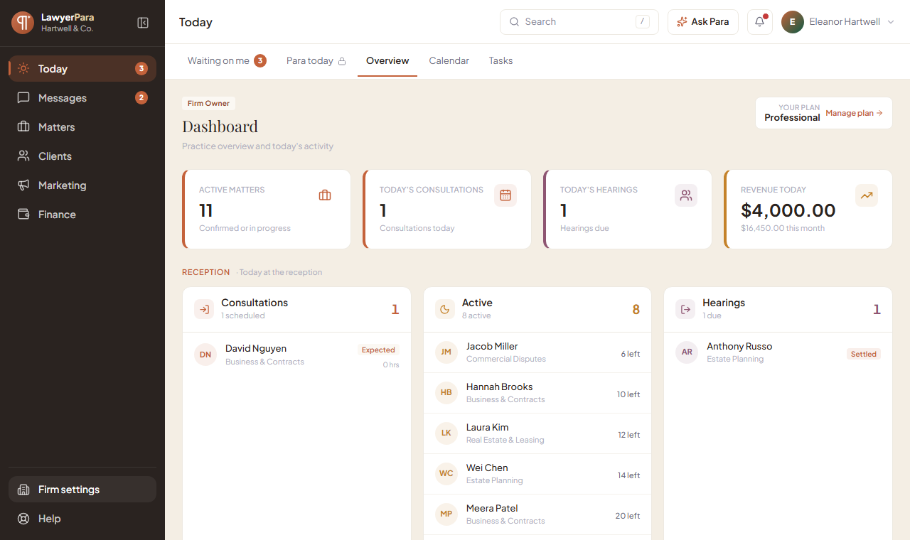 Impersonation banner on firm dashboard