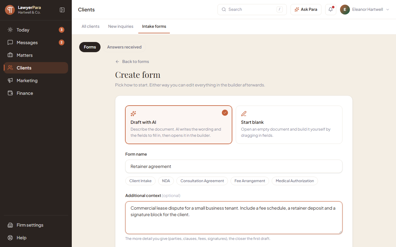 Create a Smart Form